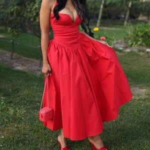 House of cb red mini coquette dress